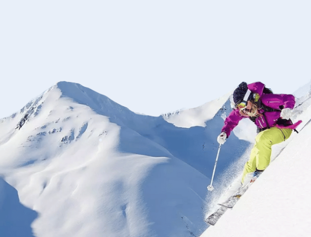 Lynsey Dyer skiing down the mountain